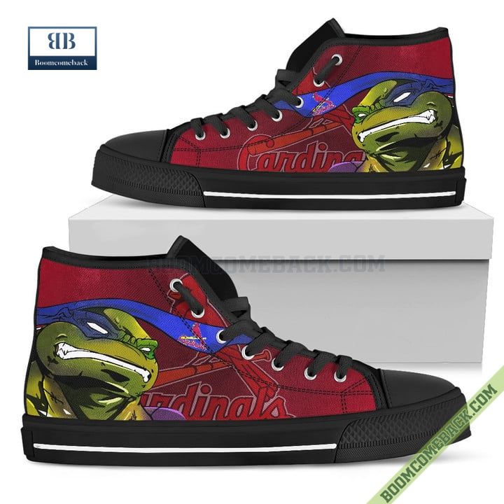 St. Louis Cardinals Teenage Mutant Ninja Turtles High Top Canvas Shoes