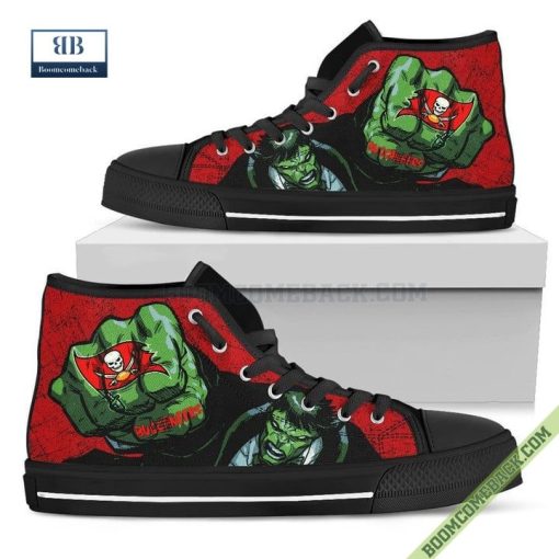 Tampa Bay Buccaneers Hulk Marvel High Top Canvas Shoes