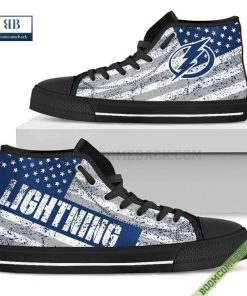 Tampa Bay Lightning American Flag Vintage High Top Canvas Shoes