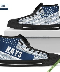 Tampa Bay Rays American Flag Vintage High Top Canvas Shoes