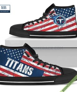 Tennessee Titans American Flag Vintage High Top Canvas Shoes