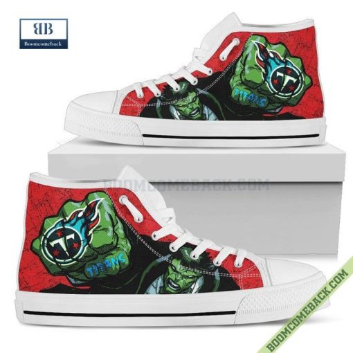 Tennessee Titans Hulk Marvel High Top Canvas Shoes