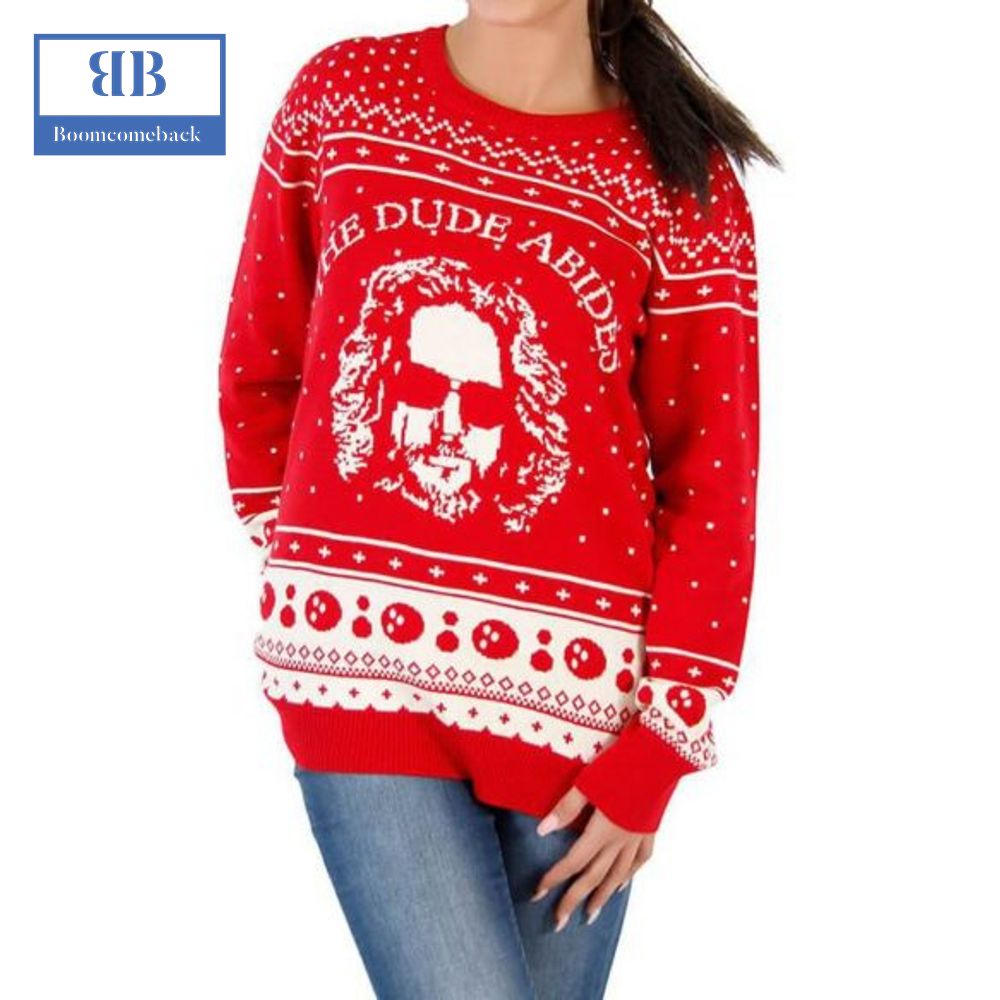 The Big Lebowski The Dude Abides Bowling Ugly Christmas Sweater