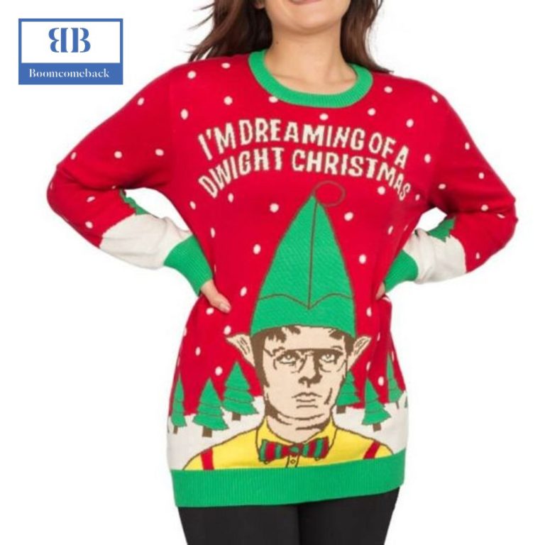 the office im dreaming of a dwight christmas ugly christmas sweater 1 fD0iT