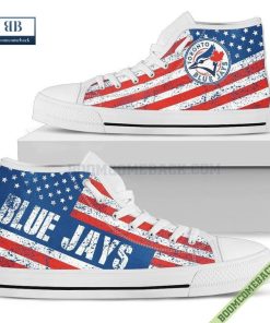 toronto blue jays american flag vintage high top canvas shoes 3 c2m5v