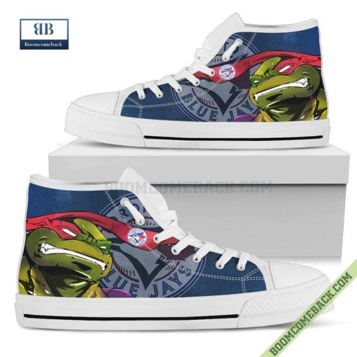 Toronto Blue Jays Teenage Mutant Ninja Turtles High Top Canvas Shoes