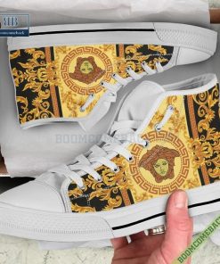 Versace Brand Black Gold High Top Canvas Shoes Sneaker Style 20
