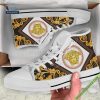 Versace Brand Black White High Top Canvas Shoes Sneaker Style 09