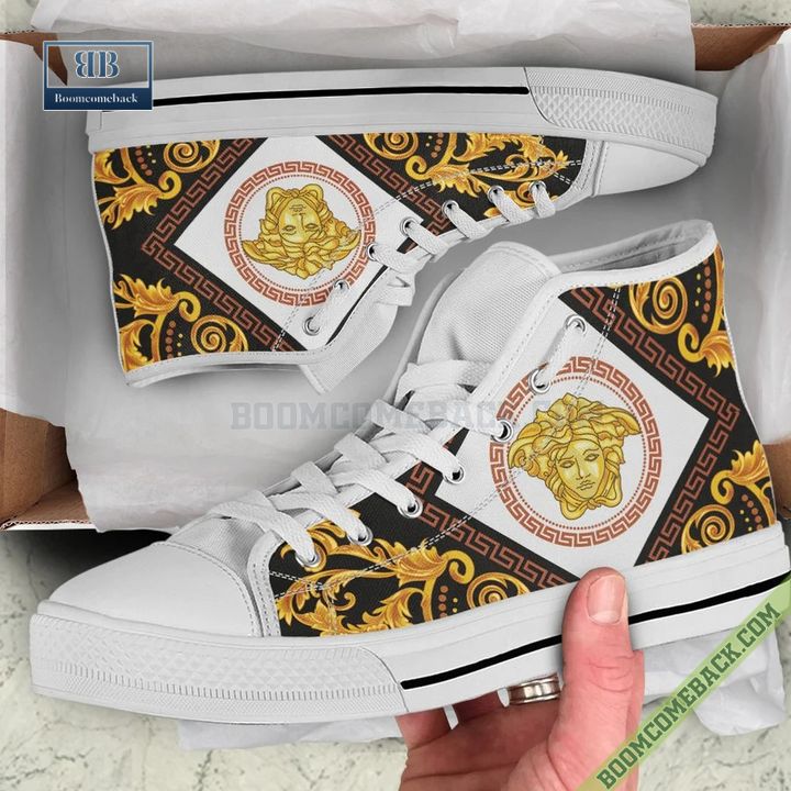 Versace Brand Chains High Top Canvas Shoes Sneaker Style 14