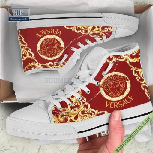 Versace Brand Red High Top Canvas Shoes Sneaker Style 15