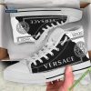 Versace Brand White Black High Top Canvas Shoes Sneaker Style 16