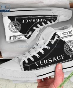 Versace Brand White Black High Top Canvas Shoes Sneaker Style 17