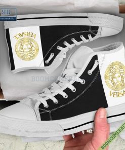 Versace Brand White Black High Top Canvas Shoes Sneaker Style 18