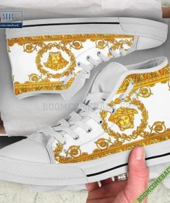 Versace Brand White Gold High Top Canvas Shoes Sneaker Style 18