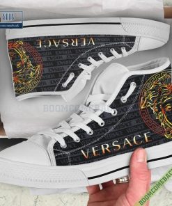 Versace Logo Pattern High Top Canvas Shoes Sneaker Style 11