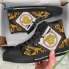 Versace Luxury Black Gold High Top Canvas Shoes Sneaker Style 07