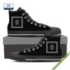 Versace Luxury Black High Top Canvas Shoes Sneaker Style 06