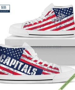 Washington Capitals American Flag Vintage High Top Canvas Shoes