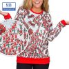 Unicorn Candy Canes Star Dust Ugly Christmas Sweater