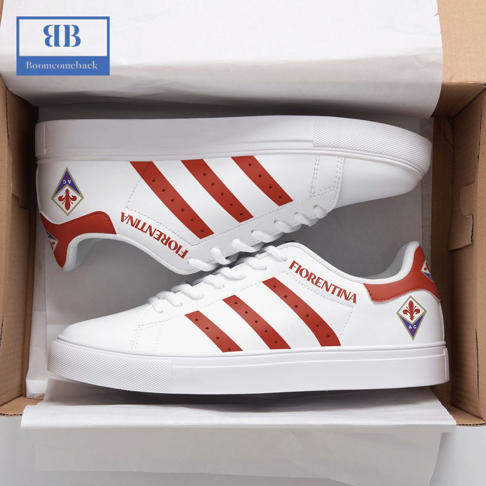 ACF Fiorentina Red Stripes Stan Smith Low Top Shoes