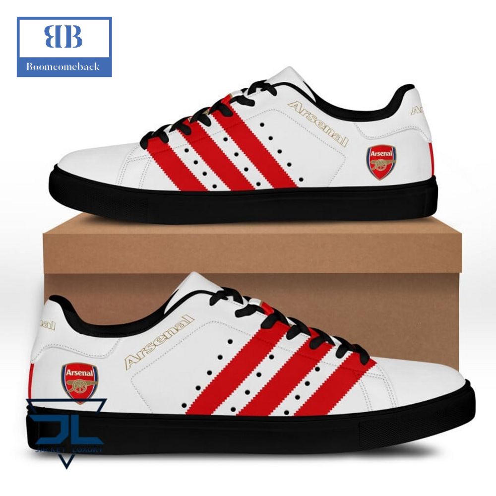 Arsenal FC Red Stripes Style 1 Stan Smith Low Top Shoes