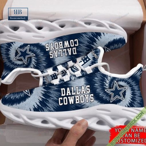 Dallas Cowboys Personalized Tie Dye Max Soul Shoes