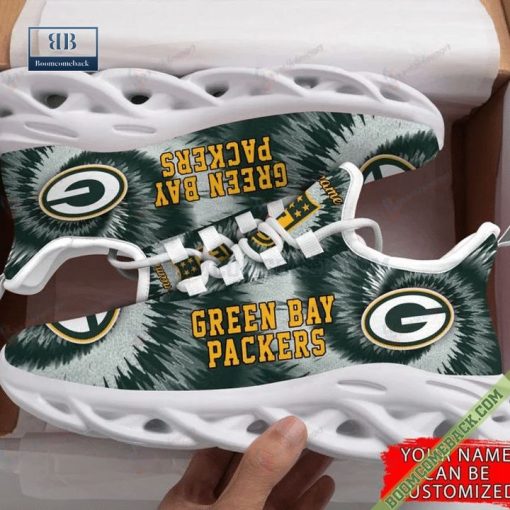 Green Bay Packers Personalized Tie Dye Running Max Soul Shoes 25