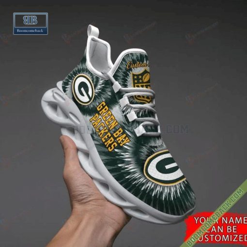 Green Bay Packers Personalized Tie Dye Running Max Soul Shoes 25