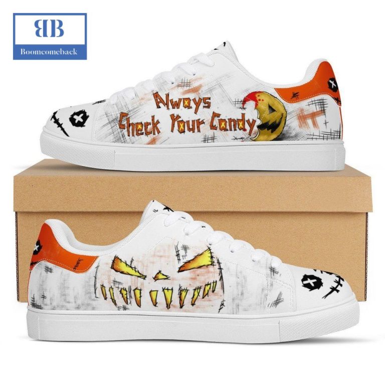 Halloween Pumpkin Always Check Your Candy Stan Smith Low Top Shoes