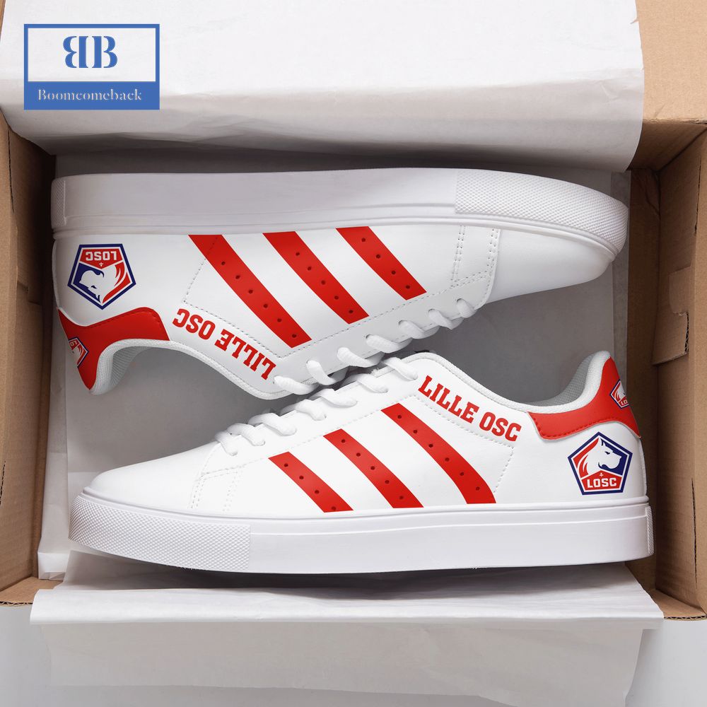 LOSC Lille Red Stripes Stan Smith Low Top Shoes