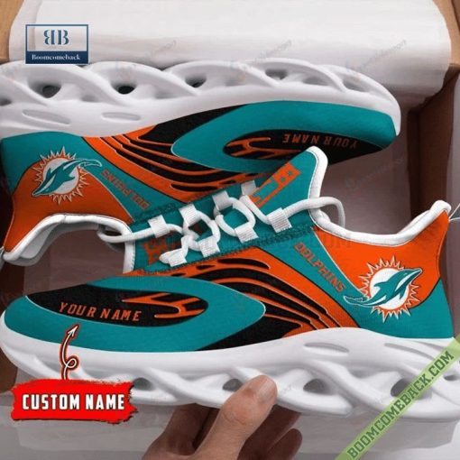 Miami Dolphins Custom Name Air Max Running Shoes