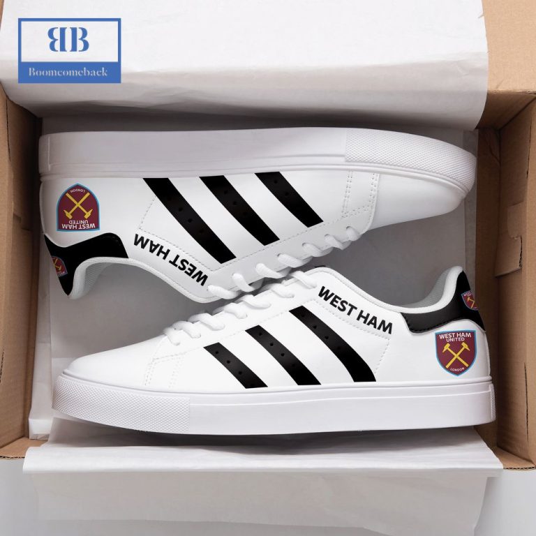 West Ham United FC White Stripes Stan Smith Low Top Shoes