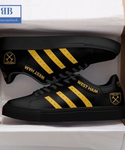 west ham united fc yellow stripes stan smith low top shoes 3 n57L4