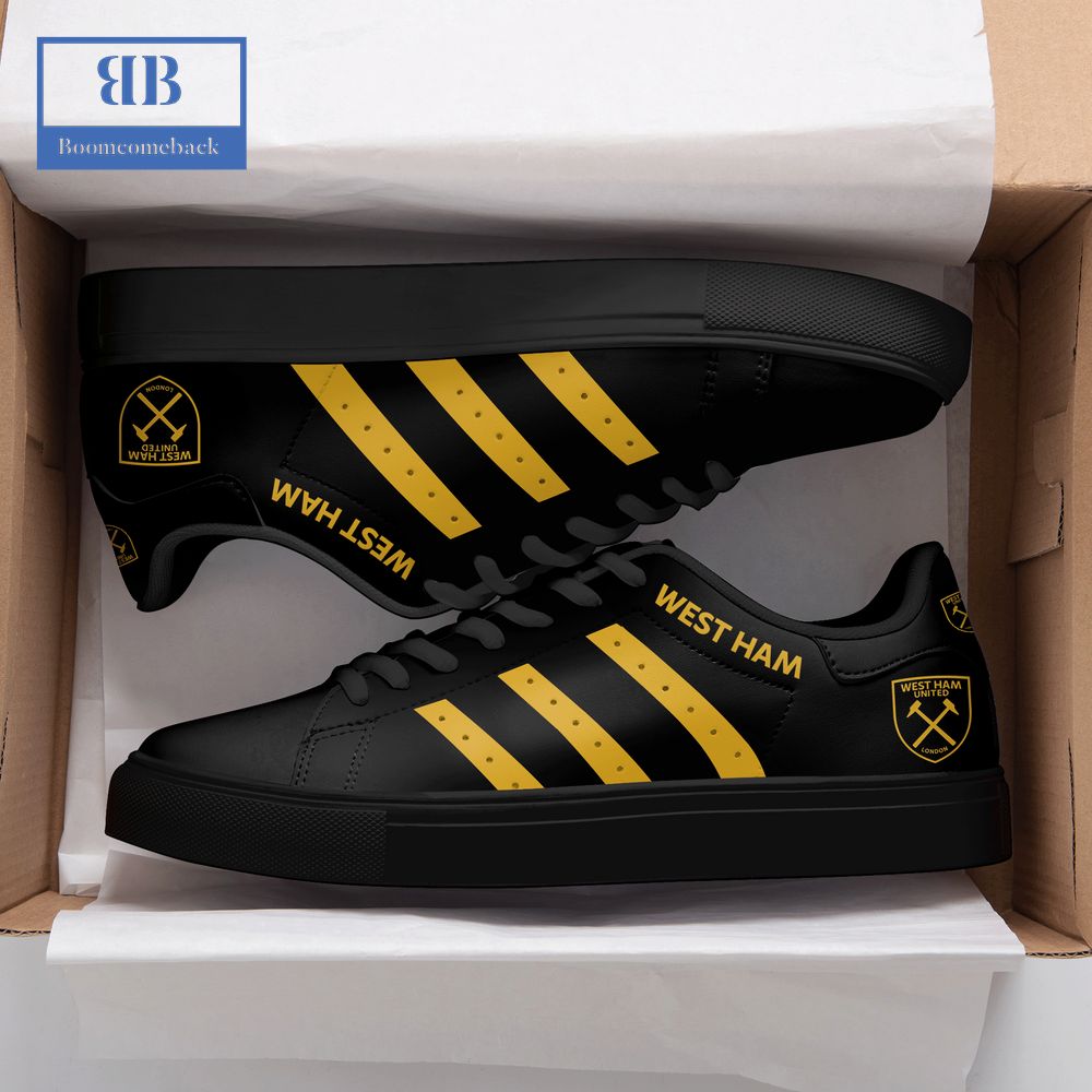 West Ham United FC Yellow Stripes Stan Smith Low Top Shoes