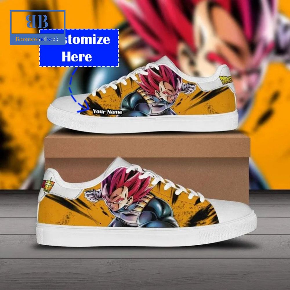 Personalized Name Dragon Ball Vegeta Super Saiyan God Stan Smith Shoes