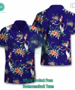 Dr Seuss Cosset Baltimore Ravens Logo Tropical Floral Hawaiian Shirt