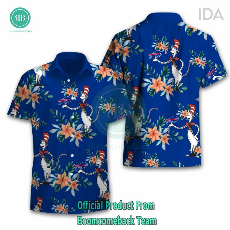Dr Seuss Cosset Buffalo Bills Logo Tropical Floral Hawaiian Shirt