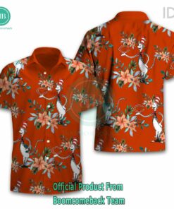 Dr Seuss Cosset Chicago Bears Logo Tropical Floral Hawaiian Shirt