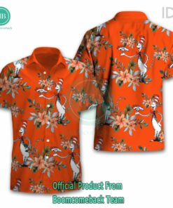 Dr Seuss Cosset Denver Broncos Logo Tropical Floral Hawaiian Shirt