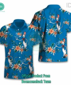 Dr Seuss Cosset Detroit Lions Logo Tropical Floral Hawaiian Shirt