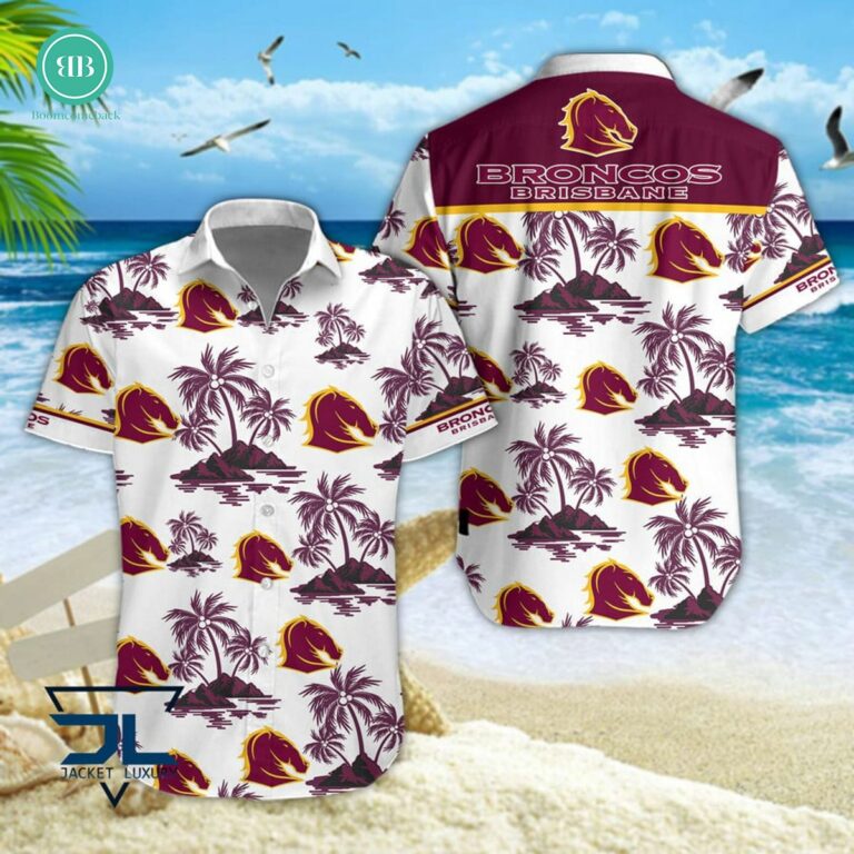 Brisbane Broncos Palm Tree Island Hawaiian Shirt