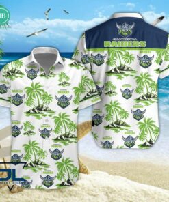 Canberra Raiders Palm Tree Island Hawaiian Shirt