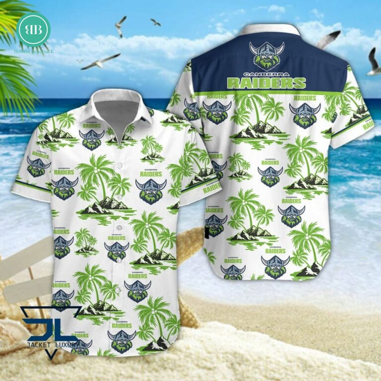 Canberra Raiders Palm Tree Island Hawaiian Shirt