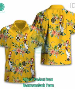 Dr Seuss Cosset Boston Bruins Logo Tropical Floral Hawaiian Shirt