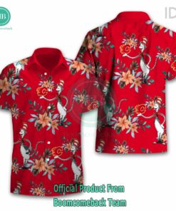 Dr Seuss Cosset Calgary Flames Logo Tropical Floral Hawaiian Shirt