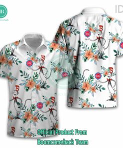 Dr Seuss Cosset Detroit Pistons Logo Tropical Floral Hawaiian Shirt