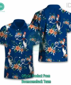 Dr Seuss Cosset Edmonton Oilers Logo Tropical Floral Hawaiian Shirt