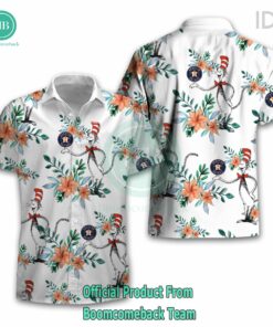 Dr Seuss Cosset Houston Astros Logo Tropical Floral Hawaiian Shirt