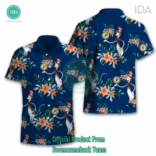 Dr Seuss Cosset Indiana Pacers Logo Tropical Floral Hawaiian Shirt