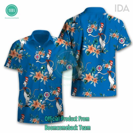 Dr Seuss Cosset Los Angeles Clippers Logo Tropical Floral Hawaiian Shirt